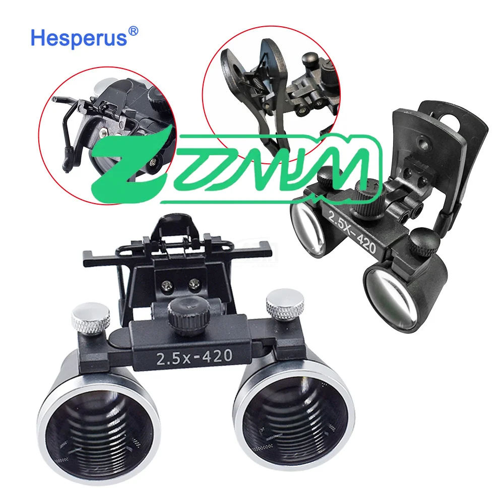 2.5x 3.5x den tal Loupes Lente d'ingrandimento binoculare Lente d'ingrandimento medica Lente ottica rivestita con clip Dentista chirurgico