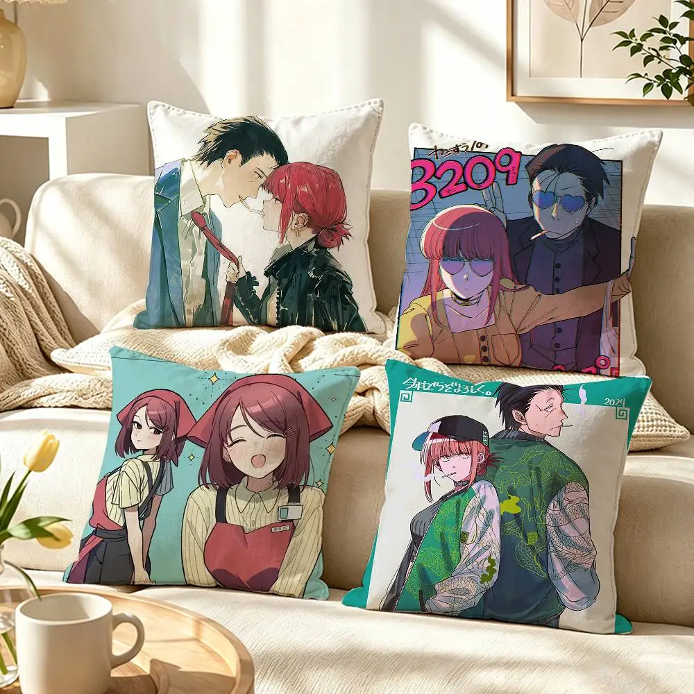 Yamada x Sasaki S-Smoking W-With You  Pillow Case Pattern Printed Pillowcase For Living Room Sofa Cushion Cover
