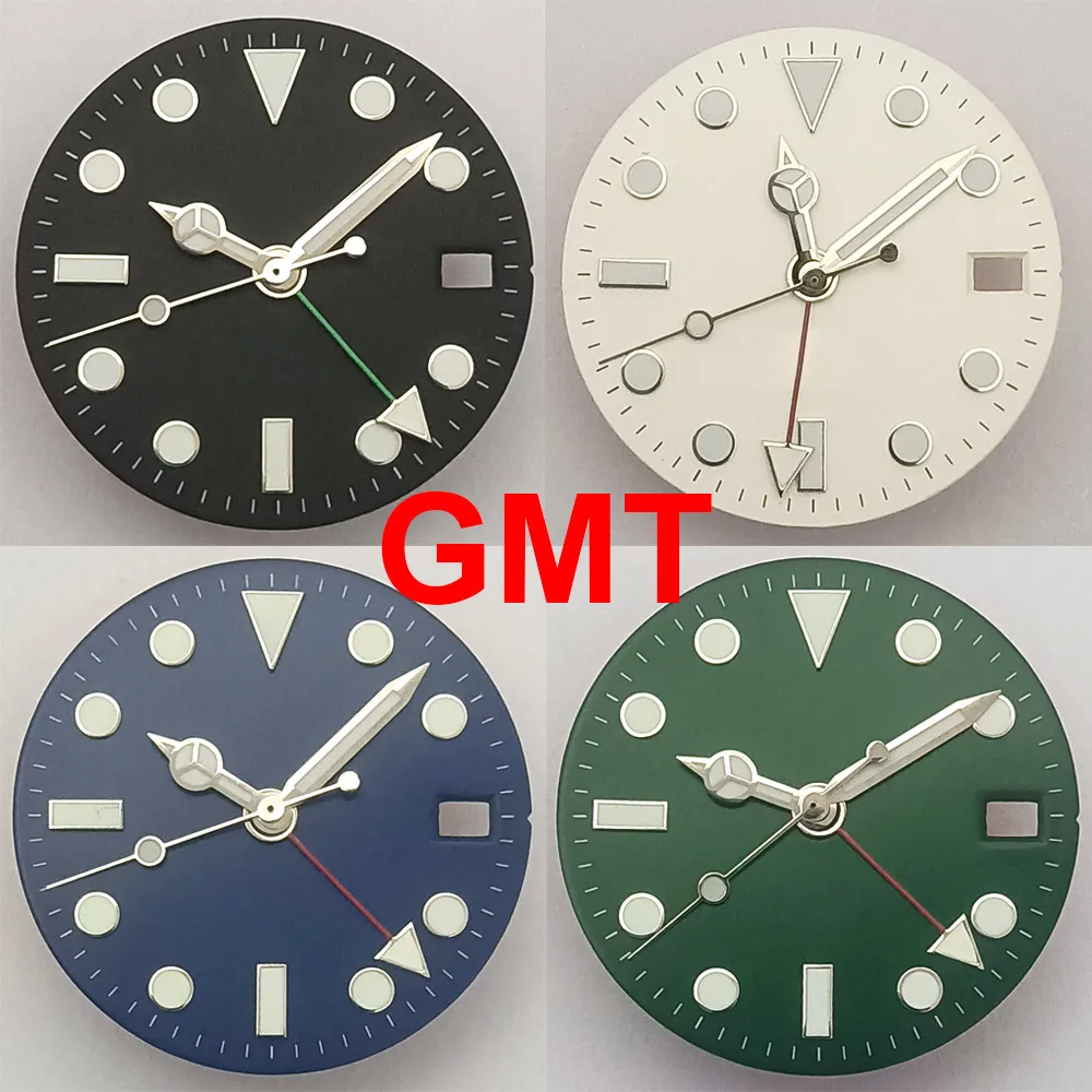 28.5mm GMT watch dial watch hands bgw9 Luminous suitable for NH-34 movements watch accessories watch assembly