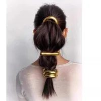 Simple Chunky Hollow Double-layer Metal Hair Clips For Women Hairbands Elastic Scrunchies Hair Ropes Fashion Hair Accessories - Image 5