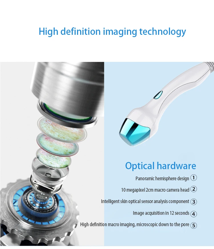 2023 Popular Multifunction 7 In 1 Hydra Dermabrasion Rf Deep Cleansing Small Bubbles Scrubber  With  Detecttion Handle