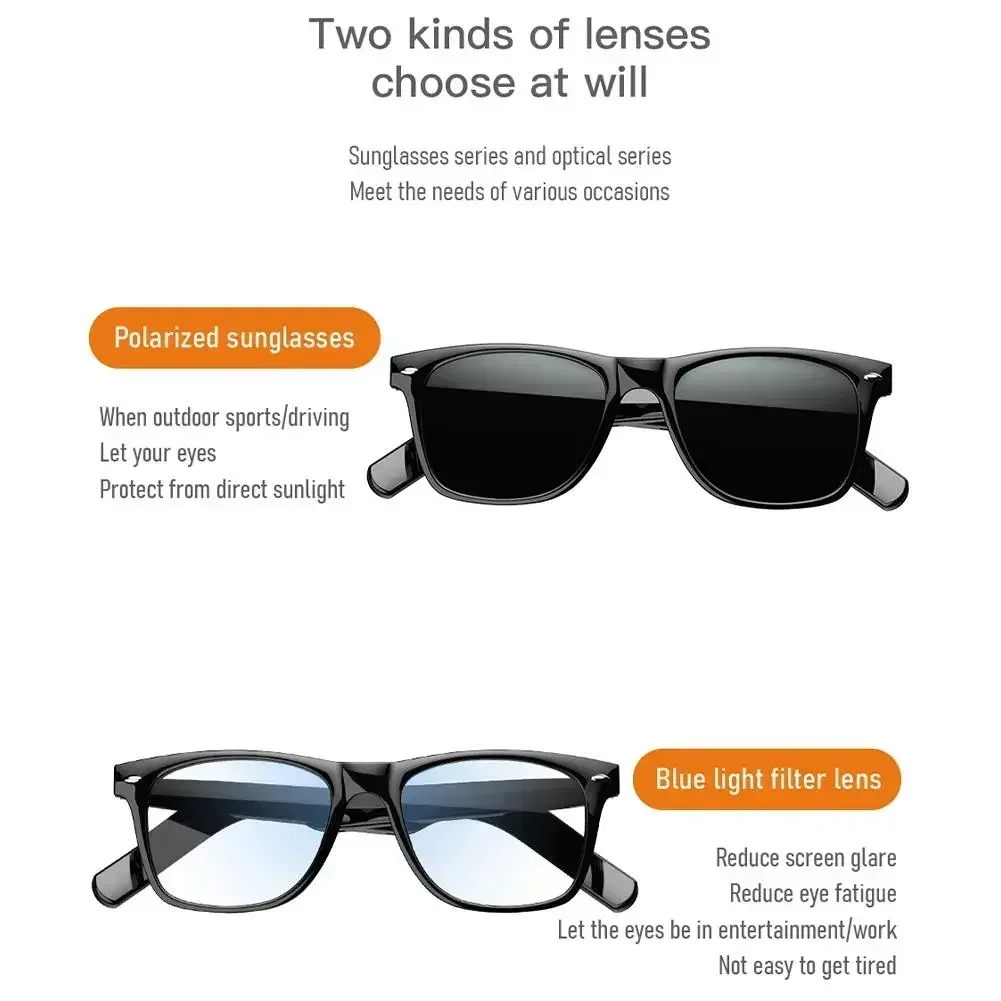 Men Women Smart Glasses Listening Music Calling Bluetooth-compatible Audio Sunglasses With Touch Remote Camera For Xiaomi Huawei