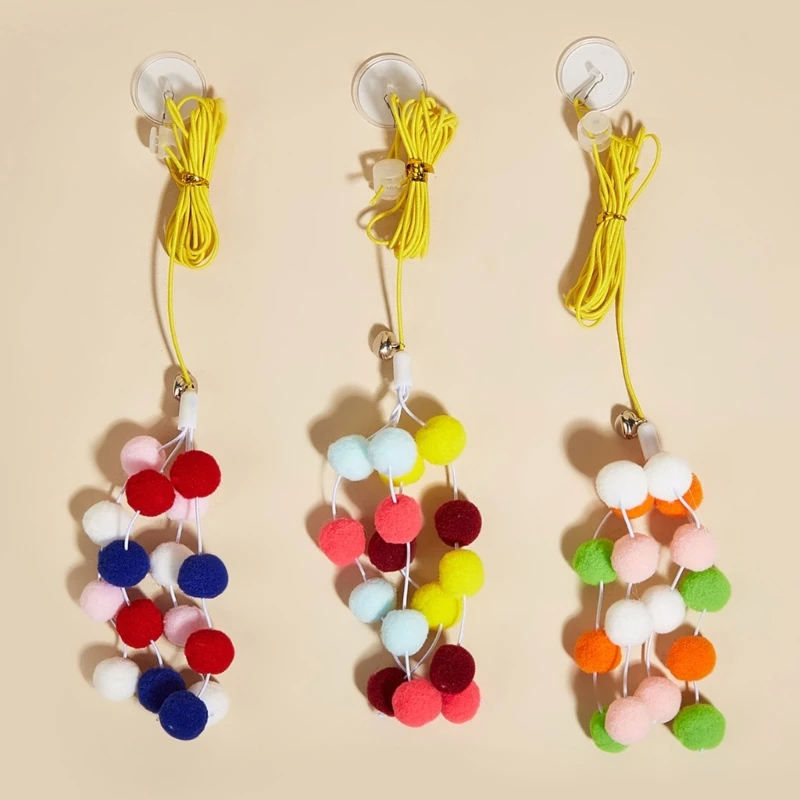 Đồ chơi cho mèo Pompoms Đồ chơi cửa tự kích thích cho mèo Đồ chơi mùa xuân dài