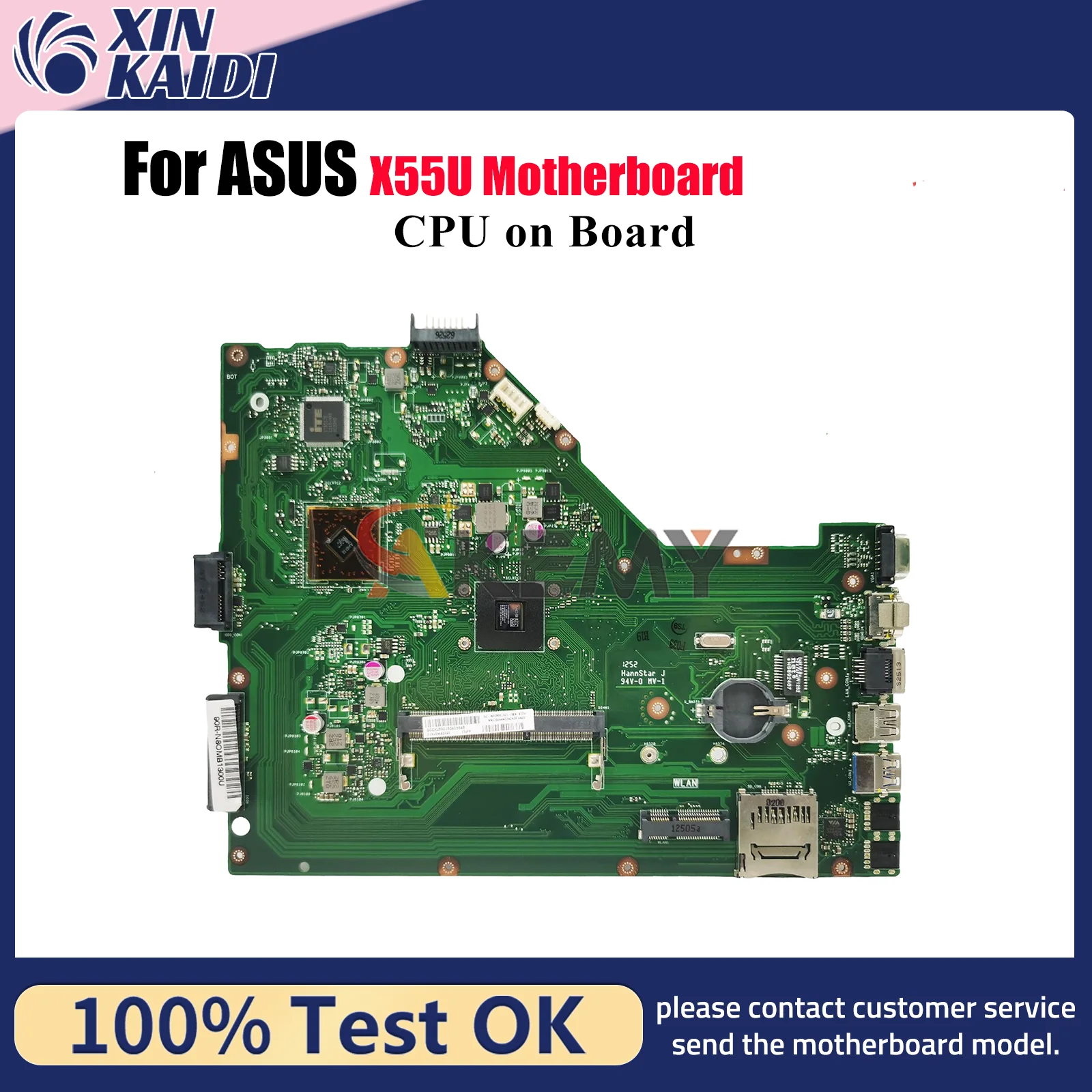 

X55U Laptop Motherboard For ASUS VivoBook X55U X55U Notebook Mainboard With CPU 100% tests OK fast shipping High quality