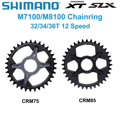 Imagen 1 del producto Shimano XT SLX SM CRM85 CRM75 plato de bicicleta para FC M7100 M8100/FC M7130 M8120 1x12 velocidades 30T 32T 34T MTB plato de bicicleta
