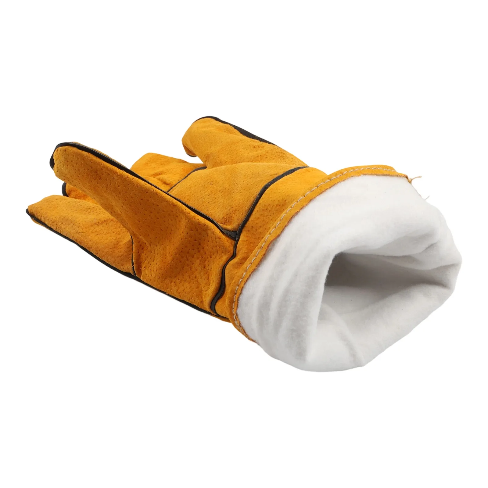 Cowhide Heat Resistant Welding Gloves Flame Retardant for Construction Welders Mechanics and DIY Metalworking Tasks