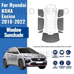For Hyundai Kona OS Kauai Encino 2017-2022 Car Curtain Window Sunshade Covers Magnetic Sun Shade Visor Solar Auto Accessories