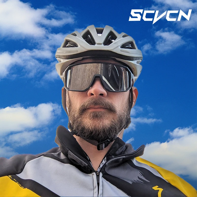 SCVCN New Riding Cycling Sunglasses Outdoor Sports Running Goggles Men\'s Mtb Bicycle Glasses Women Cycling Eyewear 1 Lens