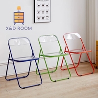 X&D Transparent Folding Chair Modern Simple Home Fashion Dining Chair Acrylic Clothing Store Milk Tea Shop Leisure Folding Chair