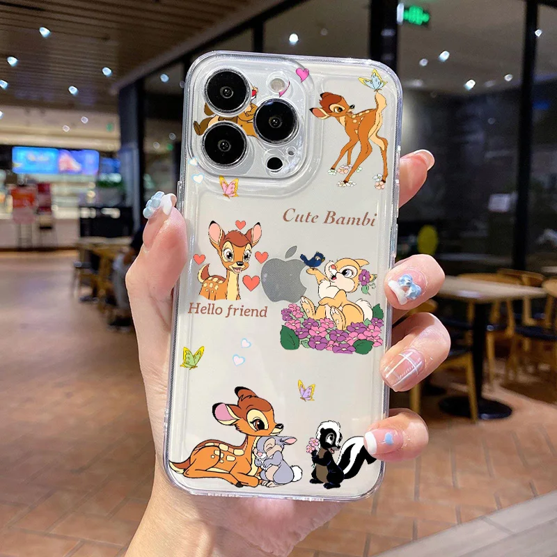 

Disney Bambi Thumper Flower For Redmi 10X 12C Note 11 12 13R POCO X3 4 6 M4 5S 6 F5 Mi 14 Transparent Space Phone Case Funda