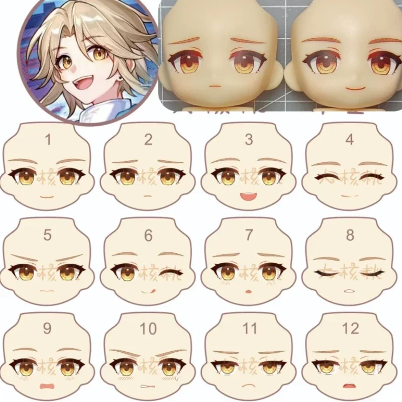 Game Yan Qing Ob11 Face GSC YMY 1/12 Doll Handmade Water Sticker Faceplates Anime Cosplay Toy Accessories