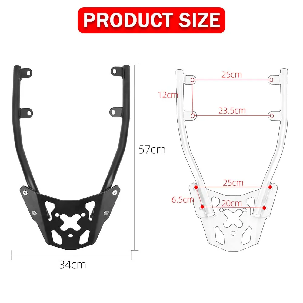 For Kawasaki For Ninja Z650 Z 650 Motorcycle Modified Rear Shelf Stainless Steel Tail Box Bottom Plate Tail Rack Top Case Box