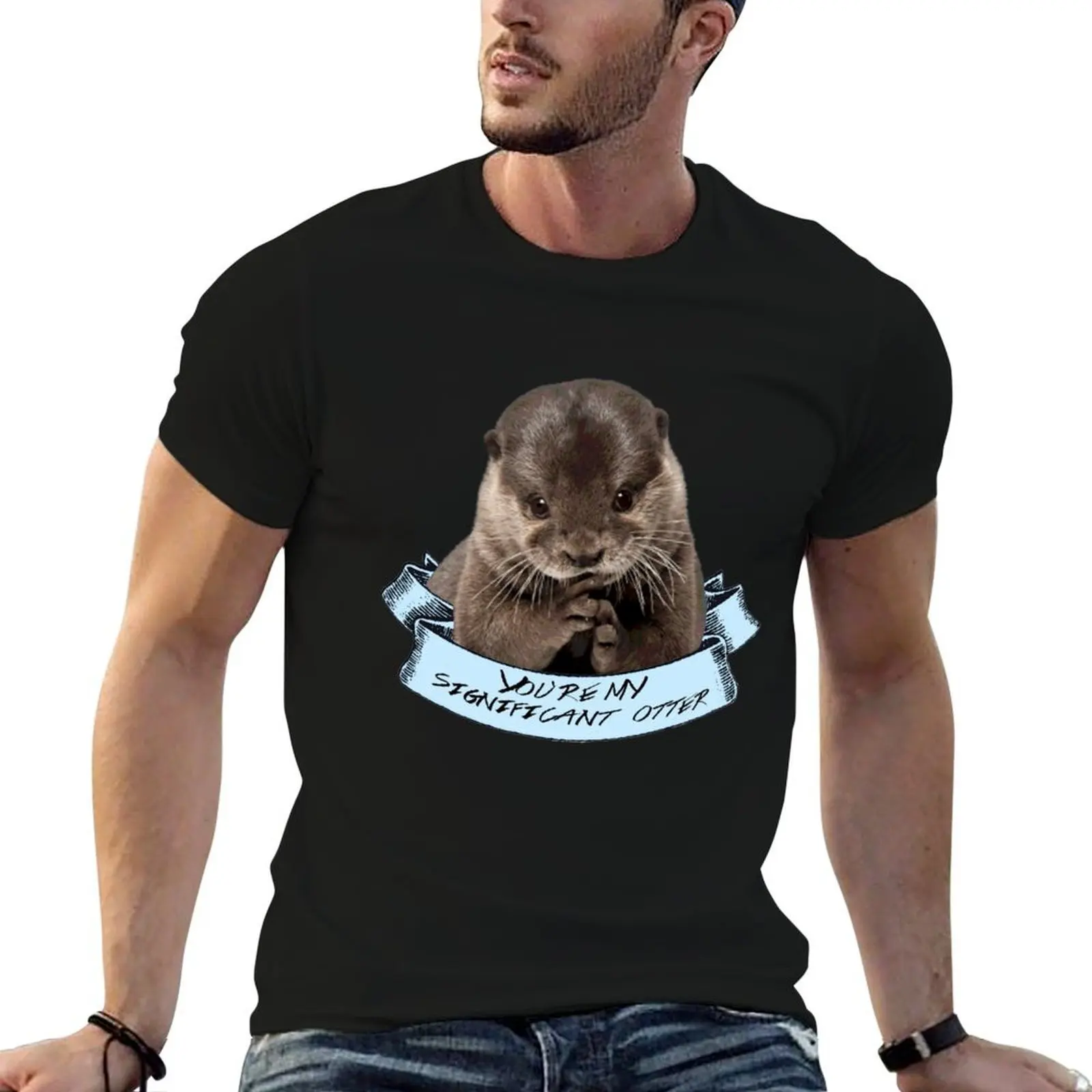 T-shirt à manches courtes décontracté style streetwear « You're my significant otter »