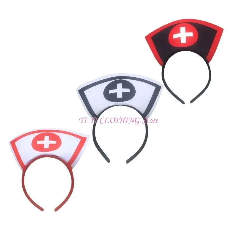 N5KF Krankenschwester-Hut-Stirnbänder, Halloween-Haarbänder, Cosplay-Haarreifen, Stirnbänder, Festival-Party, Haar-Accessoire