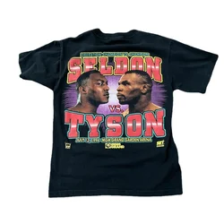 Vintage Original 1996 Mike Tyson Seldon Fight T-Shirt Funny Vintage Gift Tee Men's 100% Cotton Casual T-shirts Loose Top S-3XL