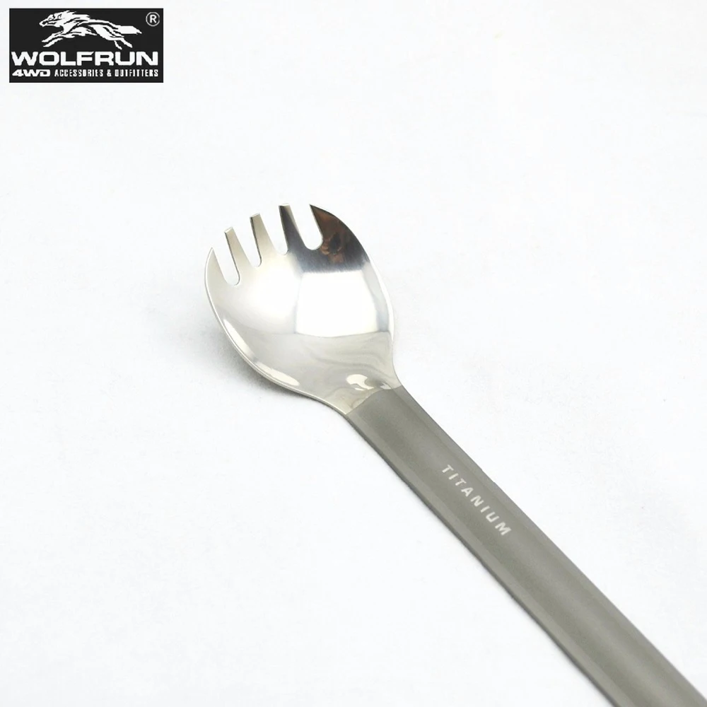 

Посуда для пикника на открытом воздухе, легкая титановая ложка с длинной ручкой, титановая ложка для пикника на открытом воздухе, многофункциональная портативная посуда