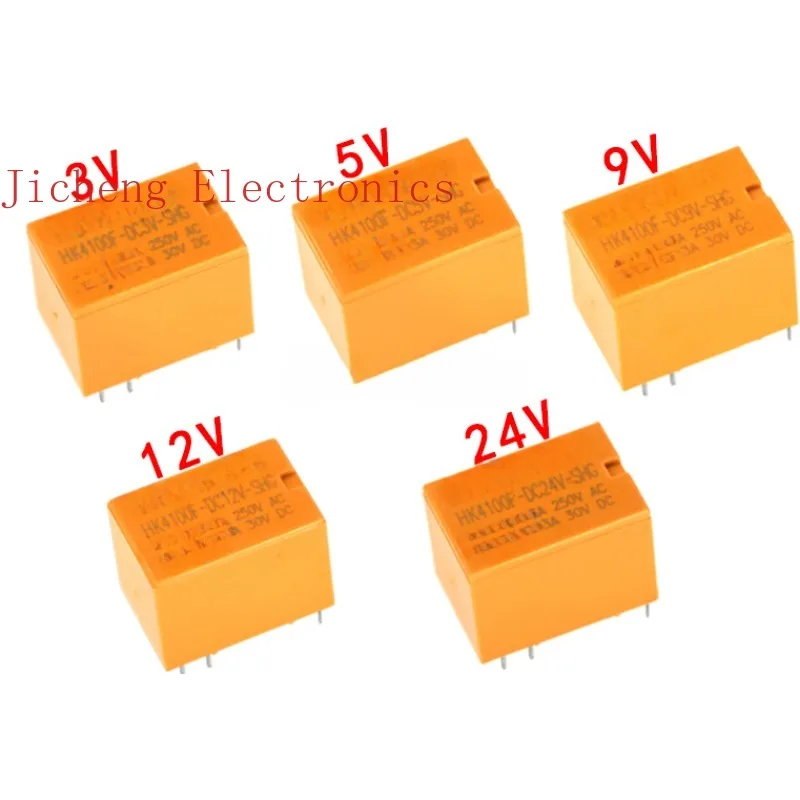 10PCS Relay HK4100F-DC12V-SHG HK4100F-DC5V-SHG 6 feet 3A 3V/9V/24V