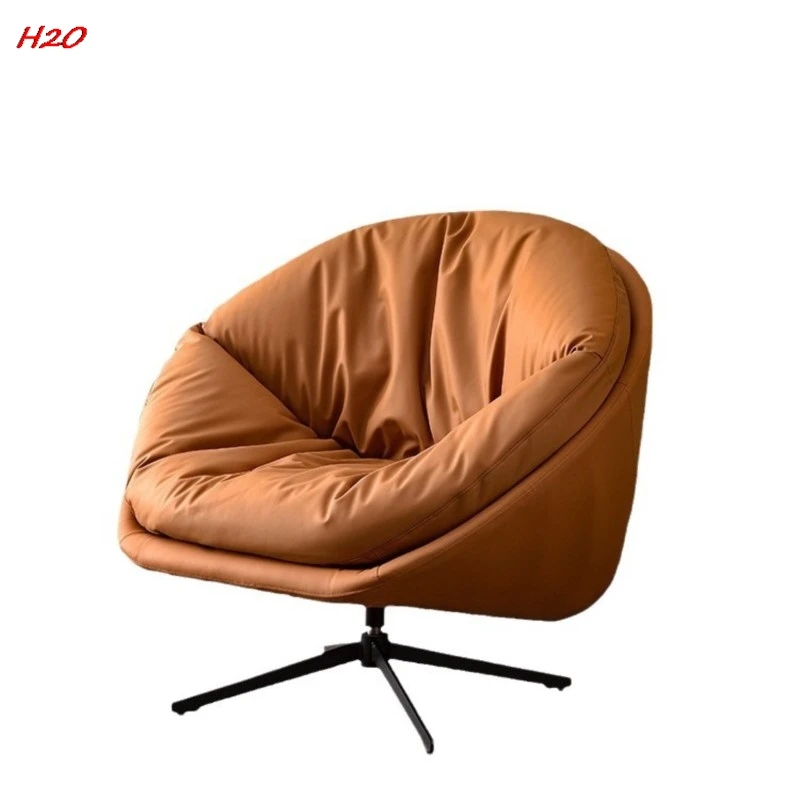 H2O Fashion Rotating Single Sofa Chair Small Household Eggshell Chair Balcony Living Room Comfortable Lazy Sofa Lounge Chair