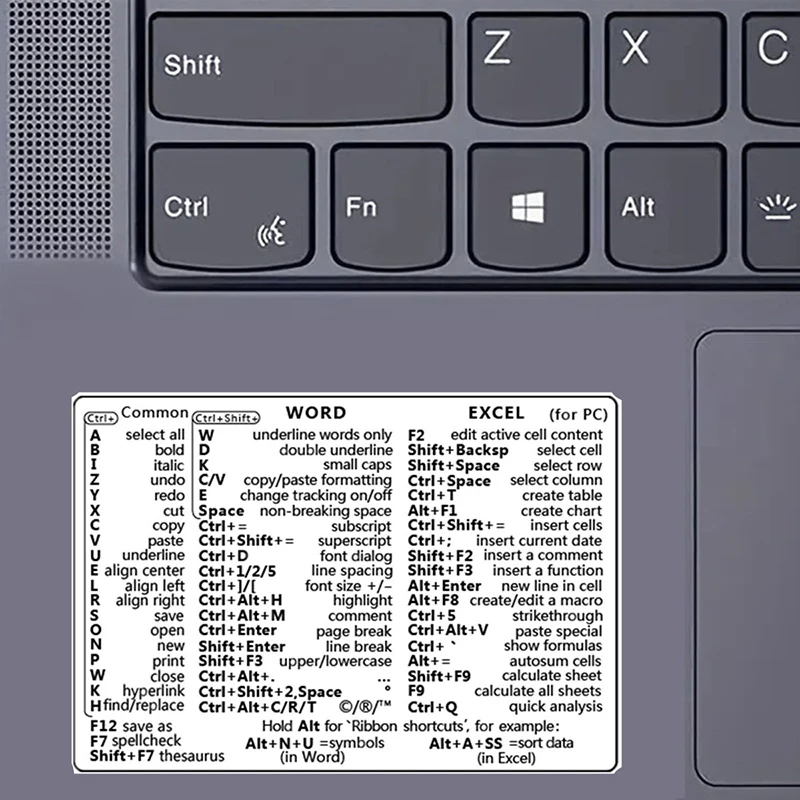 5 Pcs Windows/Word Reference Keyboard Computer Shortcut Sticker Adhesive Removable Stickers For Quick Reference Keyboard Guide