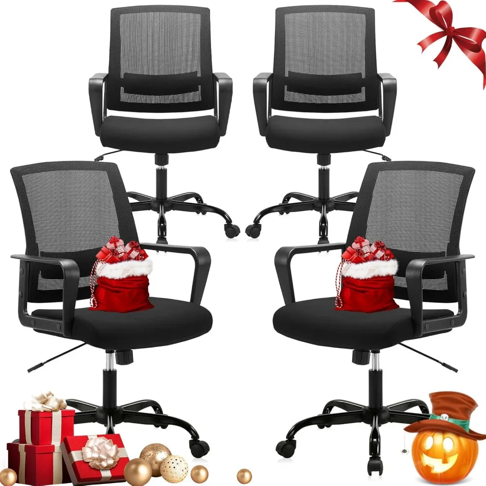 

Ergonomic Rolling Mesh Desk Chair with Executive Lumbar Support and Adjustable Swivel Design for Home Office Computer