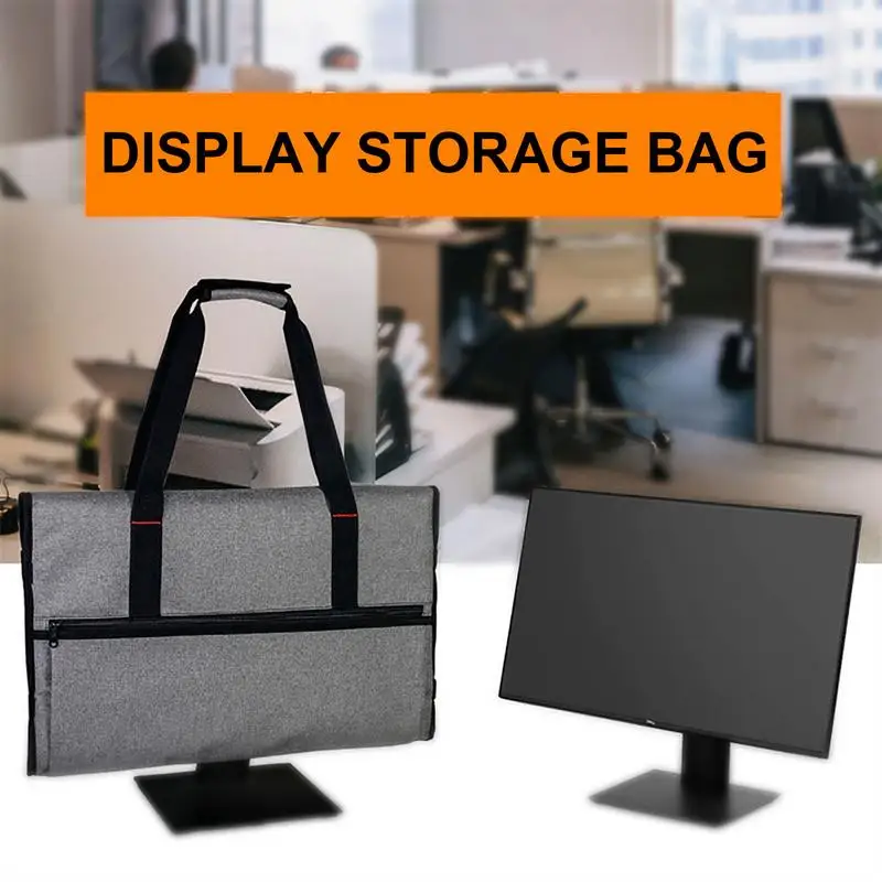 Monitor Carrying Case Portable Computer Display Screen Moving Handbag Oxford Cloth Reusable for 20-24in Monitors Screens