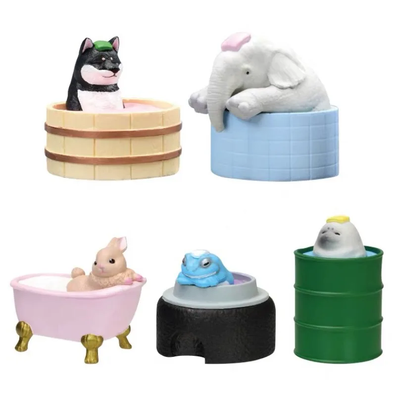 Yell Japanese Capsule Toys Cute Animals Elephant Rabbit Firewood Dog Frog Seal We Are Taking A Bath Cold Weather