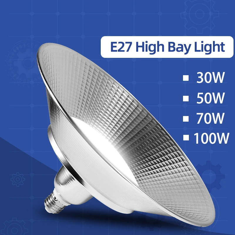 Illuminazione industriale a led per garage Apparecchi super luminosi Lampada da lavoro AC220V150W 200W Luci per baia alta Impermeabile Commerciale industriale