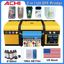 A3 UV DTF Printer Impresora 2 in 1 Sticker Printer Dual XP600 Heads Waterproof Dustproof Embossed Sticker Printing Machine