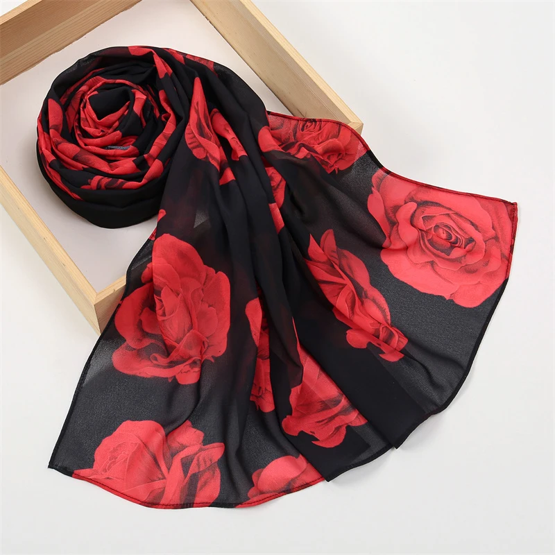 Sciarpa Hijab con stampa di lusso donna turbante fascia musulmana Design Bandana in Chiffon Wrap scialle Fashion marmitta Foulard 2024 nuovo