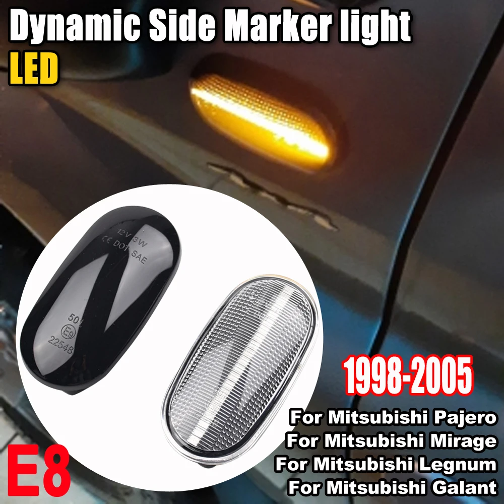Luces intermitentes LED dinámicas para Mitsubishi Pajero Sport 2G Galant 8 rose, indicador lateral