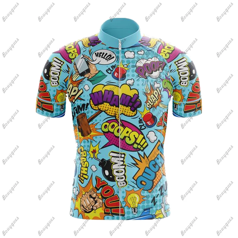 Comics Team Men Cycling Jersey MTB Maillot Bike Shirt Downhill Jersey High Quality Pro Team Tricota Mountain Bicycle Clothing