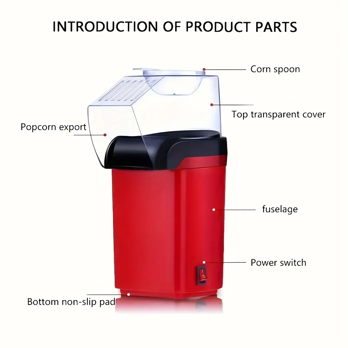 Home Popcorn Maker Mini Convenient 220V Fully Automatic Popcorn Maker 1200W Home Kitchen Appliance Popcorn Maker Corn Cooker