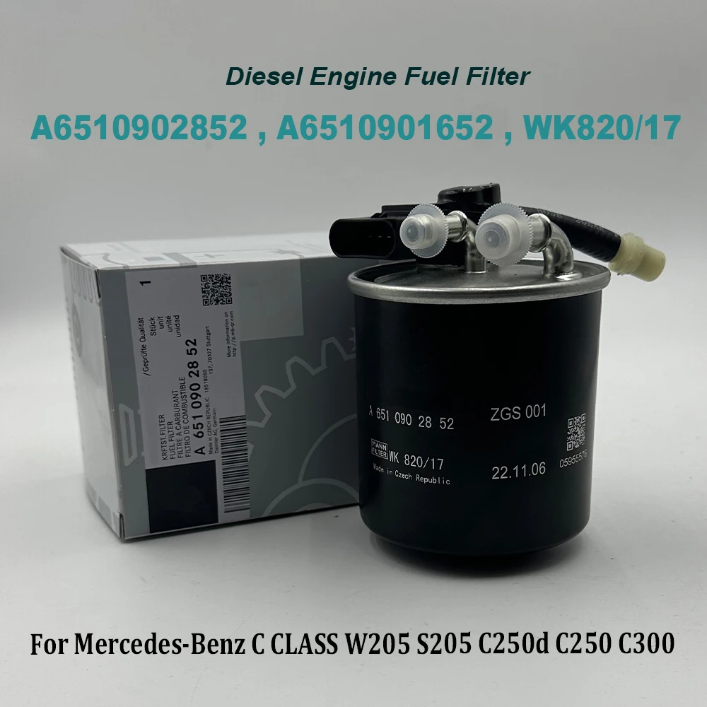 Diesel Fuel Filter A6510902852 A6510901652 For Mercedes-Benzz C CLASS W205 S205 C250d C250 C300 WK820/17 6510902852 6510901652