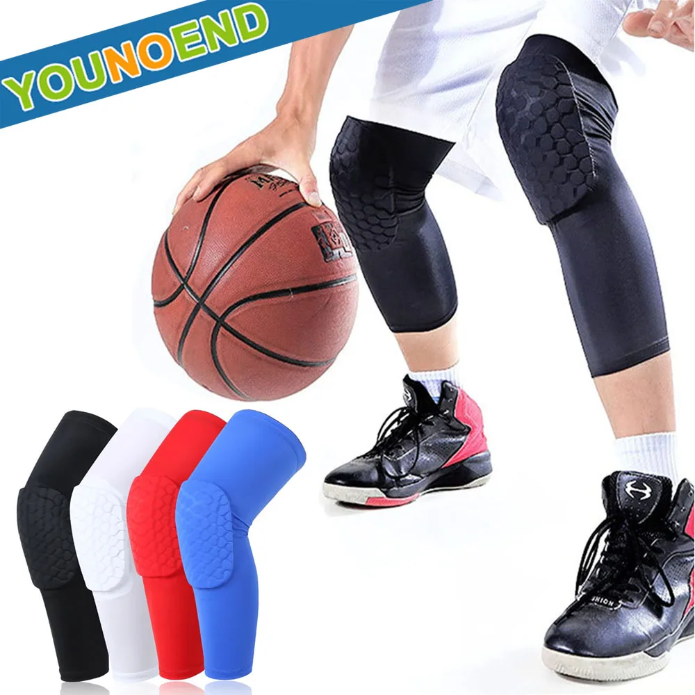 Honeycomb Compression Leg Sleeves Breathable Basketball Knee Pad Sport Football Safety Training Knee Support Protector Leg Brace