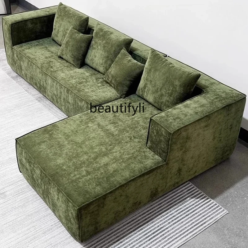 G1218 Italian Style Fabric Tofu Block Down Filling Living Room Sofa Pure Sponge Export Vacuum Compressed Sofa