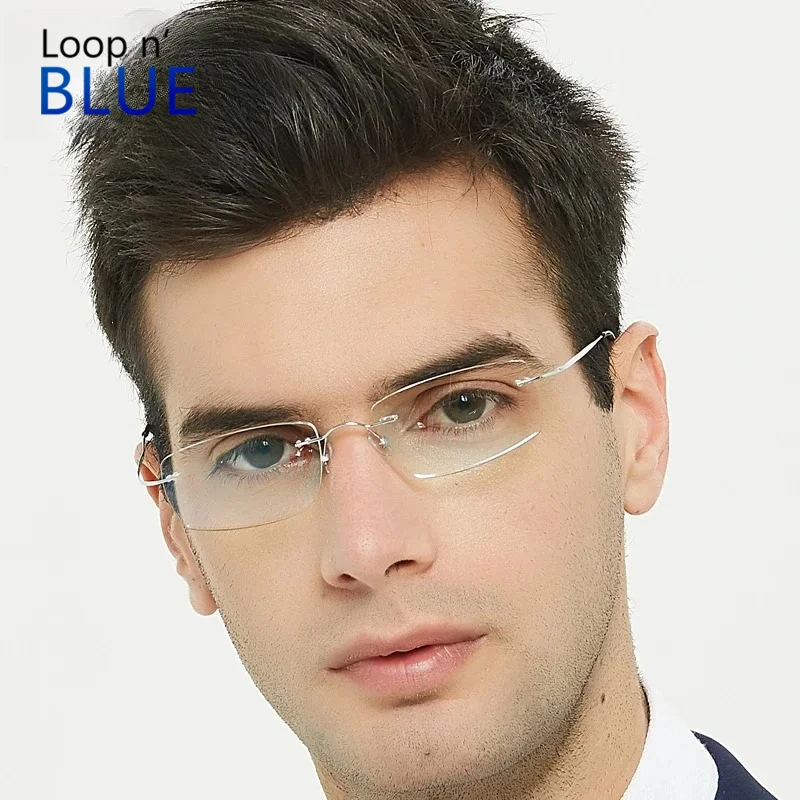 

Титановые очки без оправы Loop, безвинтовые, ультралегкие, для мужчин и женщин, для коррекции близорукости и дальнозоркости, оптическая оправа 8505