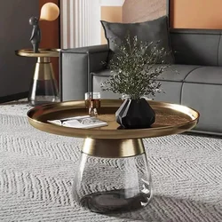 Nordic Tea Tables Creative Coffee Table Glass Sofa Table Combination Designer Furniture Living Room Transparent Side Tables