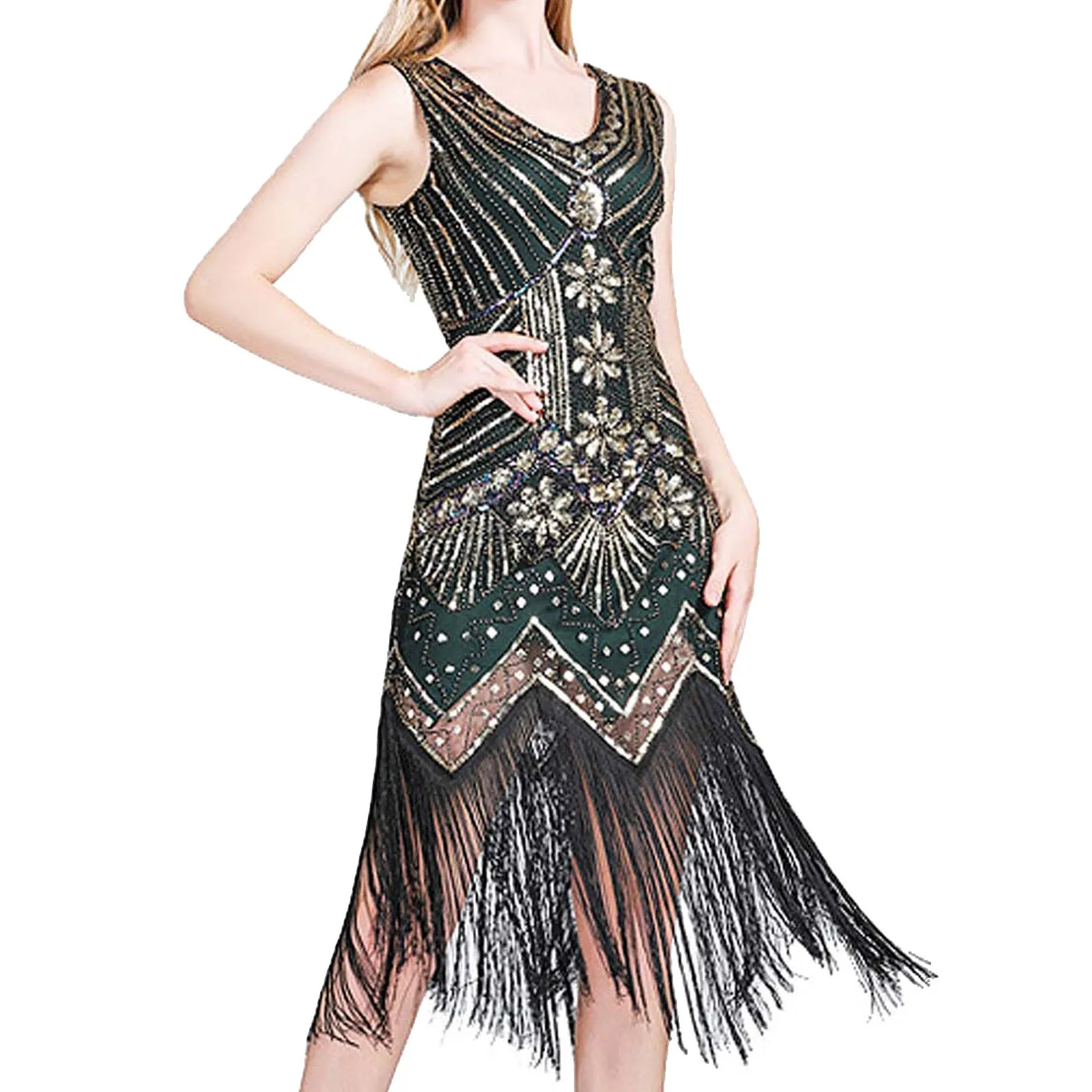 

Women's Cocktail Dress 1920s Gatsby Inspired Sequin Beads Long Fringe Women's Flapper Dress Formal Dresses For Women 2025