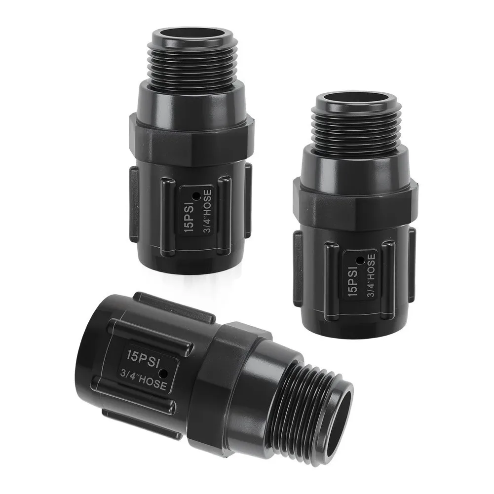 3 Pack 15 25 PSI Drip Irrigation Pressure Regulator 3/4 Inch Hose Fitting ABS Plastic For Garden Lawn Greenhouse Watering System