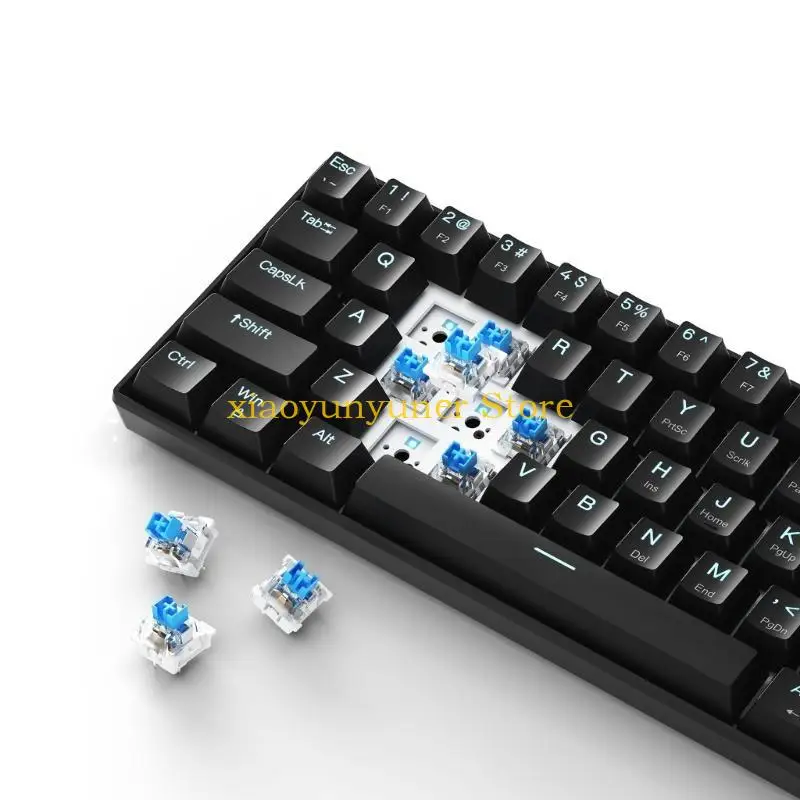 

P9JB 61-клавишная игровая клавиатура синего цвета с возможностью горячей замены и программируемой подсветкой для геймеров