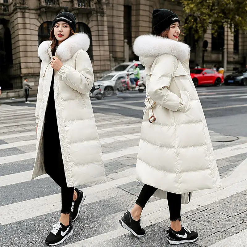 Fashion Parkas for Women Korean Casual Down Jackets Elegant Oversized Coats Winter Thicken Warm Long Sleeve Snow Wear R488