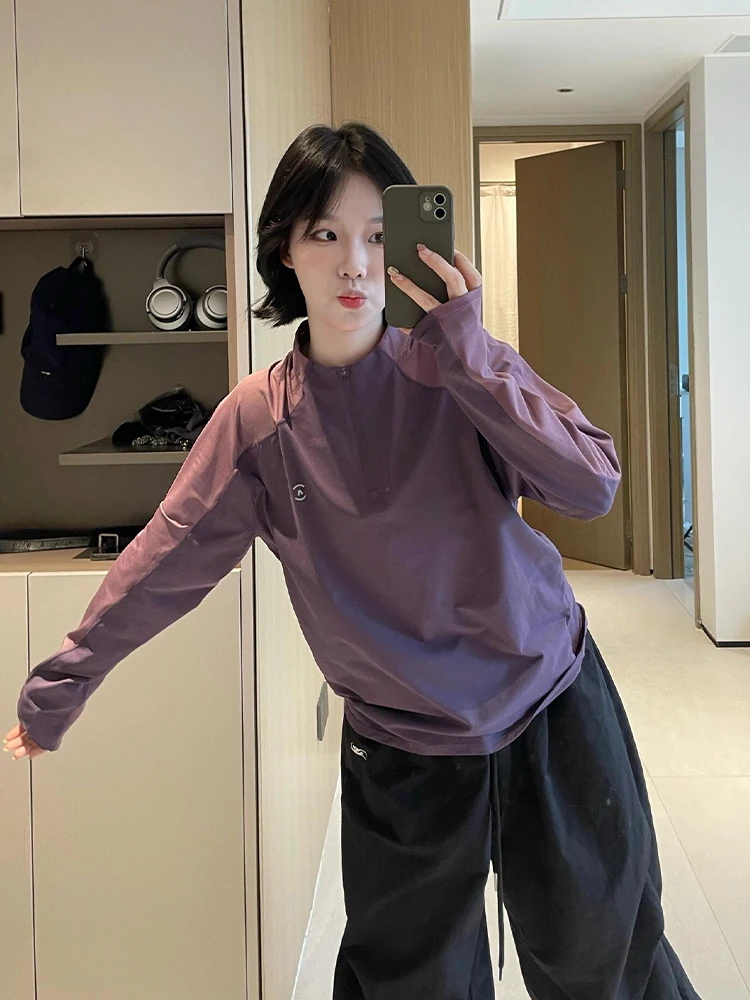 Camiseta larga de Yoga Sve para mujer Qui Dry bádminton orm ciclismo adiestramiento físico al aire libre Pilates sudadera ropa de gimnasia