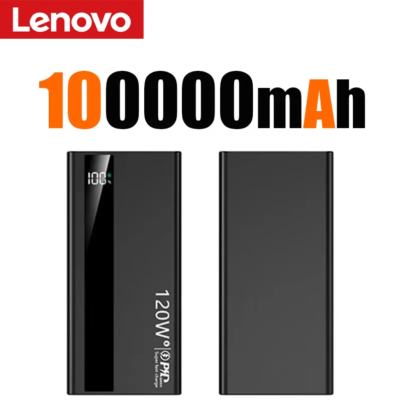 Lenovo 120W 500000mAh Power Bank Hoge capaciteit Supersnel opladen Draagbare externe batterij PowerBank voor iPhone Samsung 2026 Nieuw