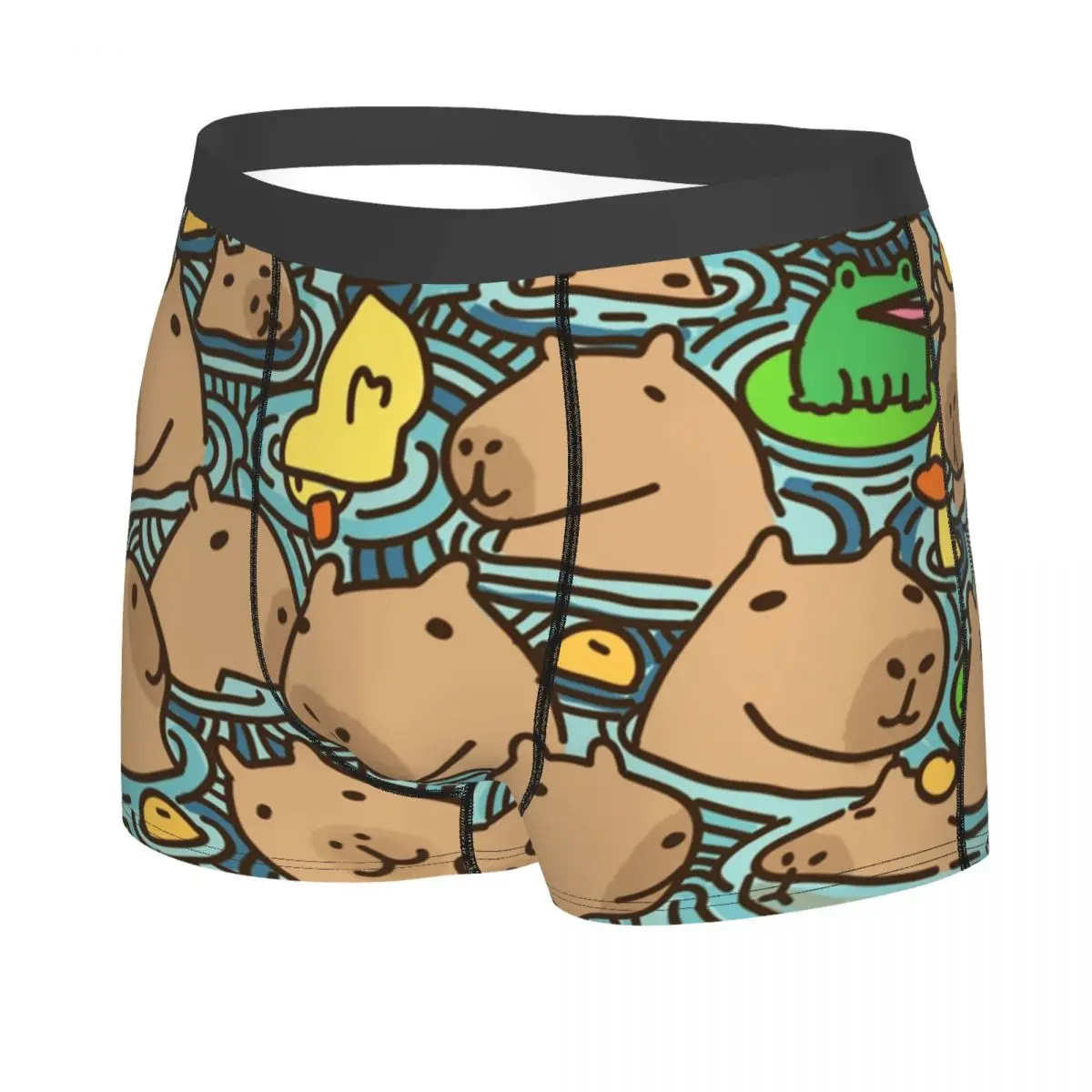 Custom Male Cool A Pond Full Of Capybara Underwear Boxer Briefs Men Soft Shorts Underpants