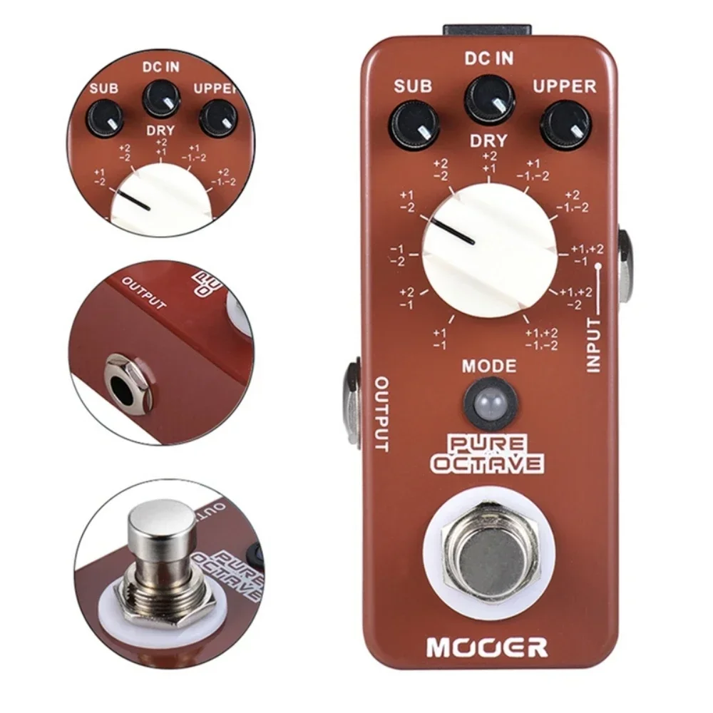 Mooer MOC1 Pure Octave 11, октавные режимы, True Bypass, цельнометаллический корпус, аксессуары для гитары, педаль эффектов для гитары