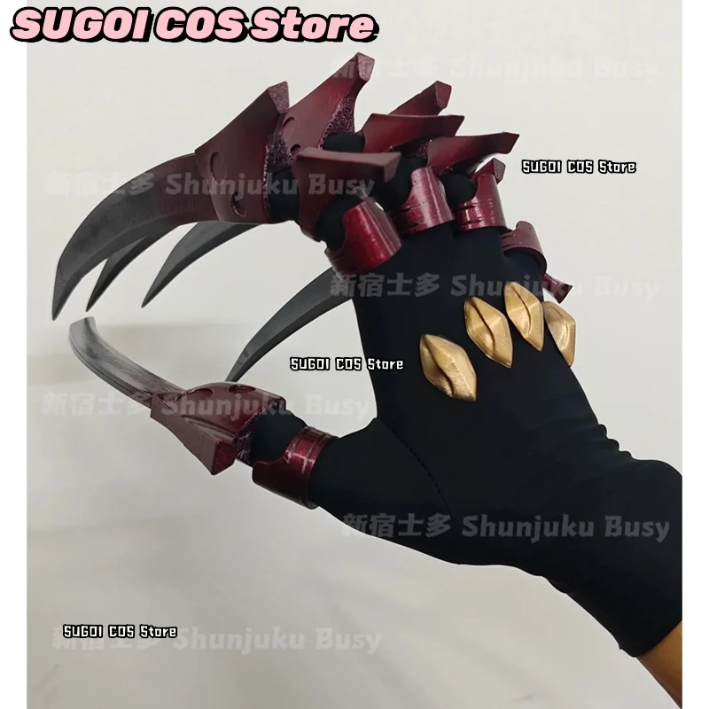 abSS^GACHIAKUTA Jabber The Abyssal Warlord Cosplay Claw Gloves Finger Wea*pon Pair Dark Fantasy Wearable Hand Armor Prop Anime
