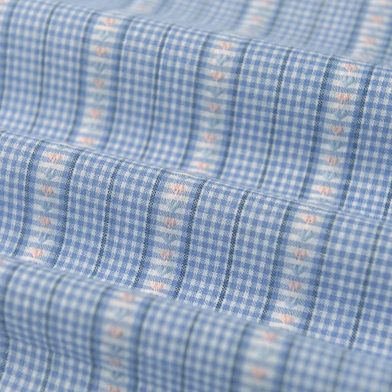 150x50 см темно-красная, темно-синяя жаккардовая ткань из чистого хлопка в форме сердца для весенних и летних рубашек, курток, юбок, швейной ткани