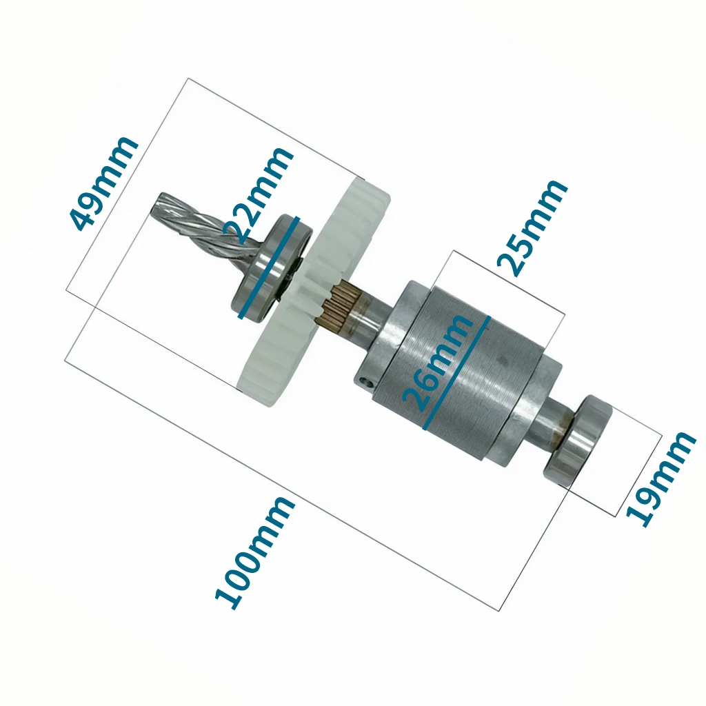 Brushless Replacement Motor For 12 Inch Electric Chain Saw 4 Teeth With Upper Lower Bearings Rechargeable Compact Spare Part
