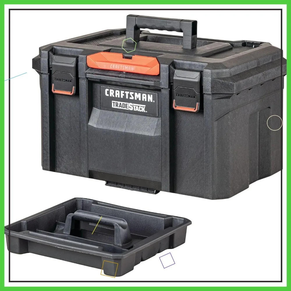 

Waterproof Stackable Tool Box, Lockable 21 Inch Storage for Indoor/Outdoor Use