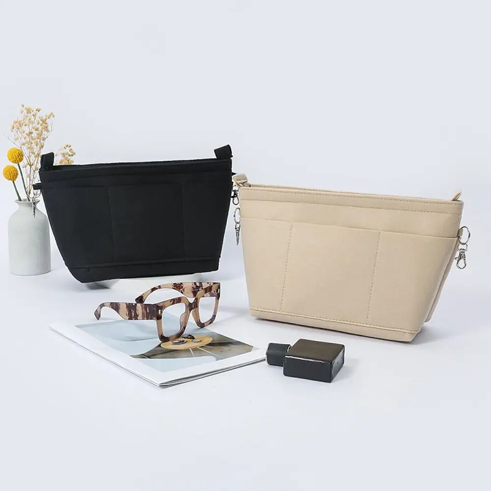 Felt Handbag Insert Liner Bag Multi-Pocket Bag Support Internal Bag Large Capacity Portable Purse Liner Storage Organization